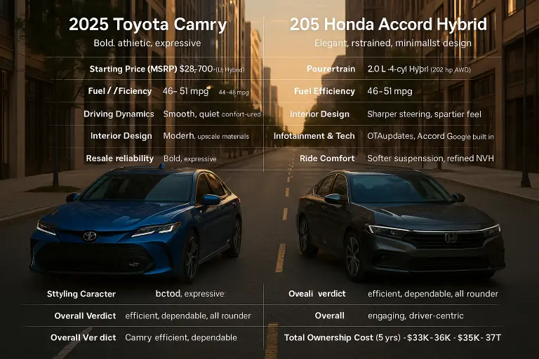 2025 Toyota Camry vs 2025 Honda Accord — The Eternal Rivalry