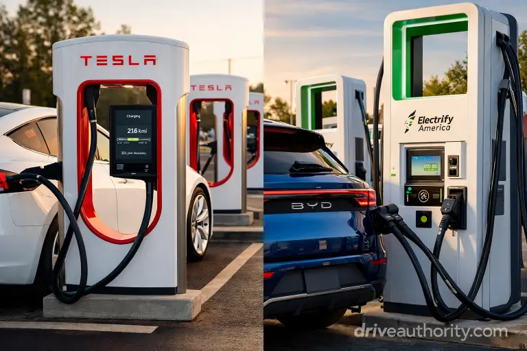 Tesla Supercharger vs CCS charging network comparison for BYD electric vehicles