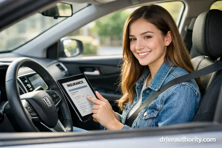 Best cheap car insurance for new drivers - young driver reviewing insurance quotes in affordable car