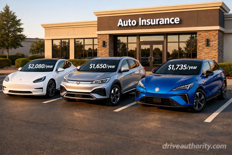 Tesla Model 3 vs BYD Atto 3 vs MG4 EV insurance costs compared side by side