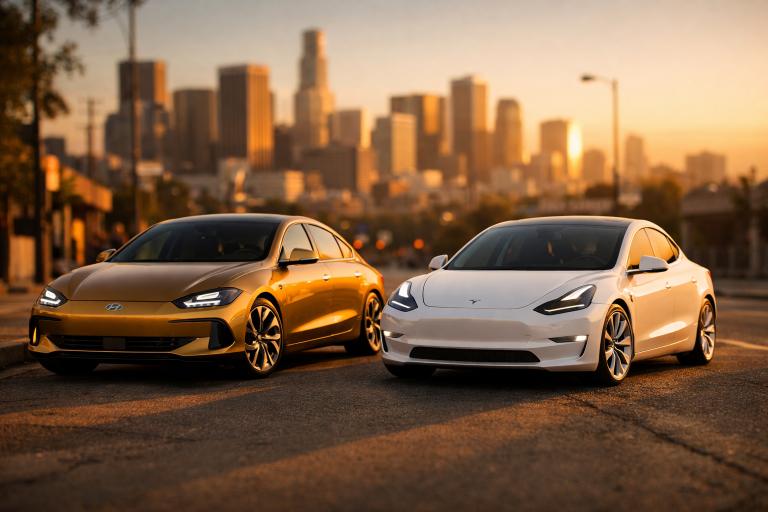 Hyundai Ioniq 6 vs Tesla Model 3 2026 — electric sedan comparison of range, charging speed, and ownership cost