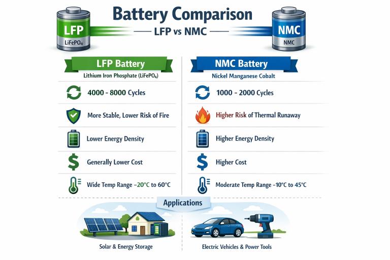 LFP vs NMC battery reliability comparison — Chinese EV battery technology 2026