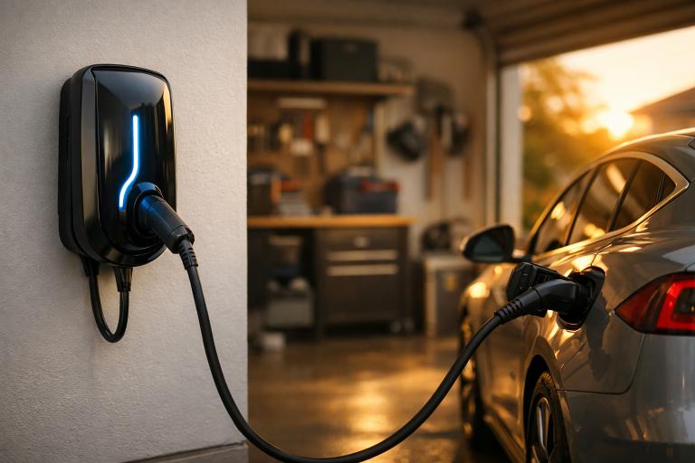 Best home EV charger 2026 — Level 2 charger installed in residential garage for overnight EV charging