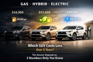 Gas vs Hybrid vs EV SUV: The 5-Year Cost Winner (Real Numbers)