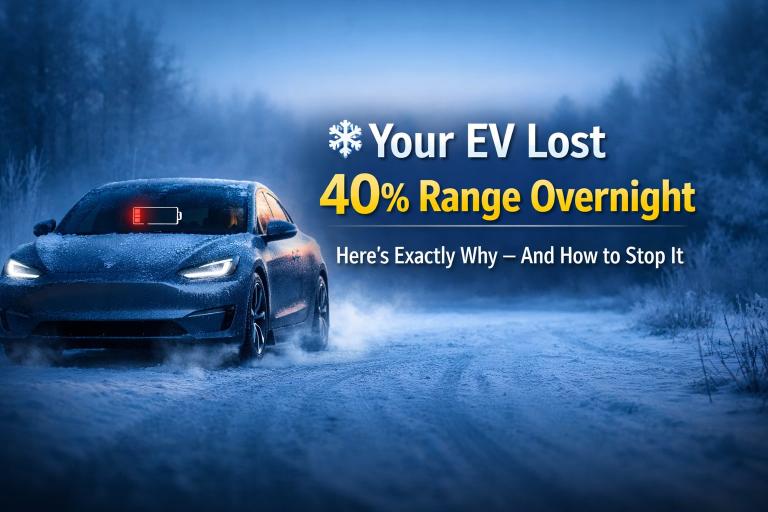 What happens to EV battery in extreme cold? Expect 20–40% range loss. Learn why it happens and the exact tips to protect your EV this winter.