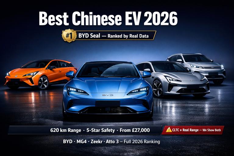which Chinese EV is the best in 2026 — BYD Seal, MG4 EV, Zeekr 001, and BYD Atto 3 ranked by WLTP range, Euro NCAP safety, and real ownership data
